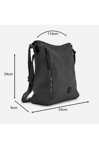  Czarna torebka listonoszka Bonluo z PU, rozmiar 29*24*9 cm