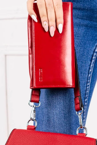  Portfel damski Bellugio w kolorze bordowym ze skóry naturalnej 18*9*3,5 cm