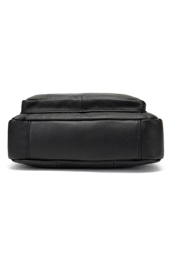  Torba męska Bonluo z czarnej, oryginalnej skóry, na ramię, rozmiar (28*22*6 cm)