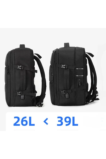 Plecak Bonluo szary w stylu walizki, wielofunkcyjny, z możliwością rozszerzenia, wymiary Wizzair 40*30*20 cm