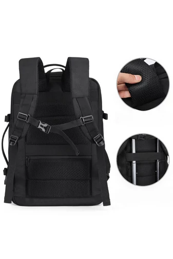 Plecak Bonluo szary w stylu walizki, wielofunkcyjny, z możliwością rozszerzenia, wymiary Wizzair 40*30*20 cm