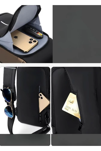 Czarna torebka listonoszka Bonluo ze sztucznej skóry z kodem bezpieczeństwa, wymiary 33*19*9 cm