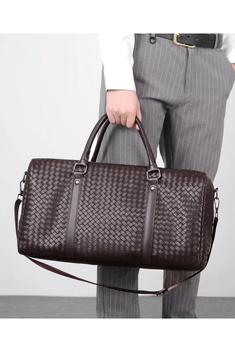  Torba podróżna Bonluo Premium Quality Brown Eco-Leather Ryanair/Wizzair, rozmiar (25*40*20 cm)