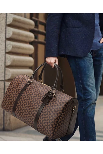  Torba podróżna Bonluo Brown z wzorem, wysokiej jakości, duży rozmiar (28*53*26 cm)