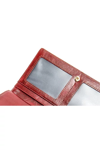  Portfel damski Bonluo w kolorze ciemnoniebieskim, wykonany z prawdziwej skóry, rozmiar (19*10*3,5 cm)