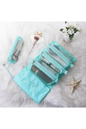 Kosmetyczka Bonluo 4 w 1, jasnozielona, składana/przenośna i wielofunkcyjna, wymiary 54,5 x 23 cm