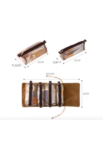 Kosmetyczka Bonluo 4 w 1, jasnozielona, składana/przenośna i wielofunkcyjna, wymiary 54,5 x 23 cm