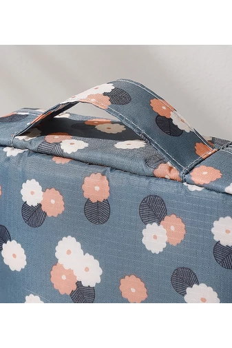  Kosmetyczka BONLUO w kolorze niebieskim z kwiatowym wzorem, wymiary 21*18*7,5 cm