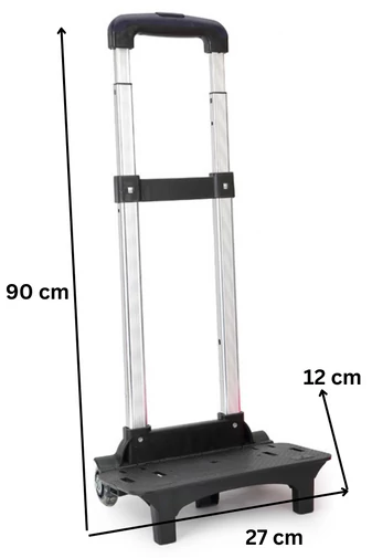  Czarny uchwyt na plecak Bonluo z dwustopniową regulacją metalową rączką (90*27*12 cm)