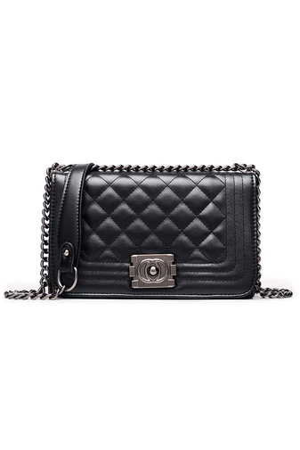 Bonluo Elegancka Czarna Torebka Na Ramię I Crossbody Ze Skóry Ekologicznej (15*23*10cm)