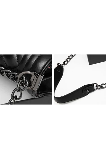 Bonluo Elegancka Czarna Torebka Na Ramię I Crossbody Ze Skóry Ekologicznej (15*23*10cm)