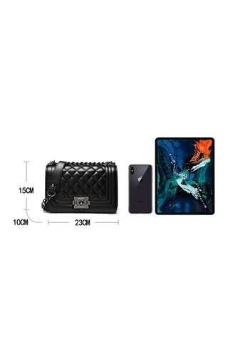 Bonluo Elegancka Czarna Torebka Na Ramię I Crossbody Ze Skóry Ekologicznej (15*23*10cm)