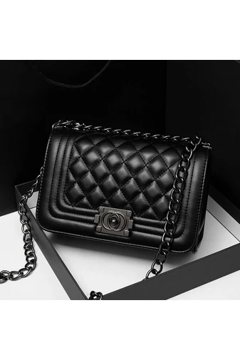 Bonluo Elegancka Czarna Torebka Na Ramię I Crossbody Ze Skóry Ekologicznej (15*23*10cm)