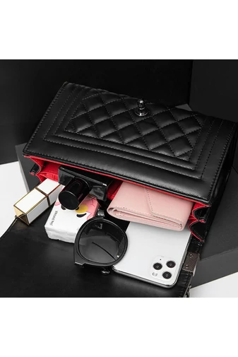 Bonluo Elegancka Czarna Torebka Na Ramię I Crossbody Ze Skóry Ekologicznej (15*23*10cm)