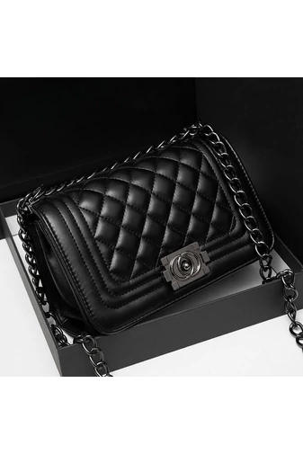 Bonluo Elegancka Czarna Torebka Na Ramię I Crossbody Ze Skóry Ekologicznej (15*23*10cm)