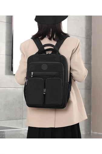  Czarny wielofunkcyjny plecak Bonluo z wieloma kieszeniami, rozmiar Wizzair (40*30*20 cm)