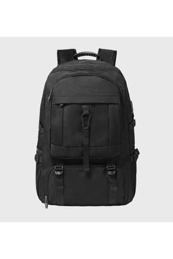  Czarny plecak turystyczny Bonluo z solidnego materiału z rozszerzalną przestrzenią (46x30x20 cm)