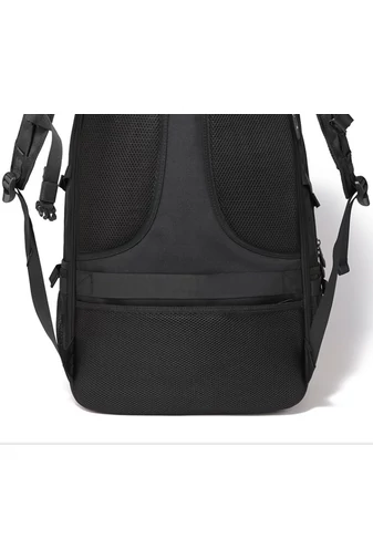  Czarny plecak turystyczny Bonluo z solidnego materiału z rozszerzalną przestrzenią (46x30x20 cm)