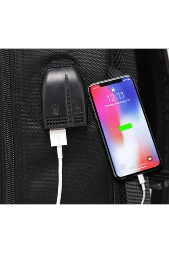  Czarny plecak turystyczny Bonluo z solidnego materiału z rozszerzalną przestrzenią (46x30x20 cm)