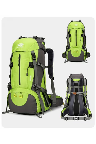  Wodoodporny plecak turystyczny Bonluo Neon Green z przegrodą na buty i wodoodporną osłoną (36-55 l)