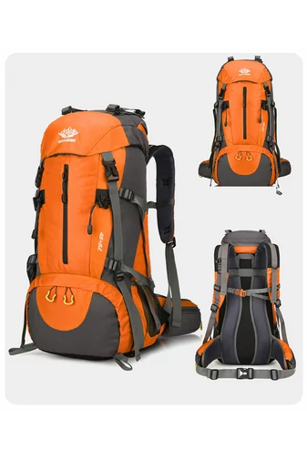 Wodoodporny plecak turystyczny Bonluo Orange z przegrodą na buty i wodoodporną osłoną (36-55 l)