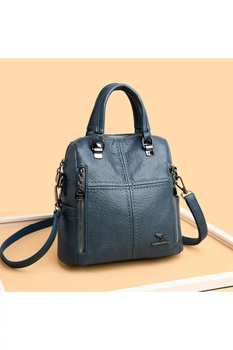 Torebka listonoszka Bonluo niebieska z ekologicznej skóry 26×24×12 cm