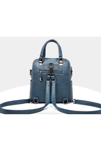 Torebka listonoszka Bonluo niebieska z ekologicznej skóry 26×24×12 cm