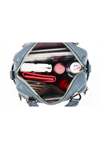 Torebka listonoszka Bonluo niebieska z ekologicznej skóry 26×24×12 cm