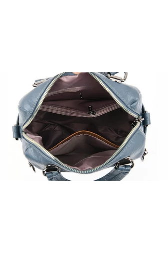 Torebka listonoszka Bonluo niebieska z ekologicznej skóry 26×24×12 cm