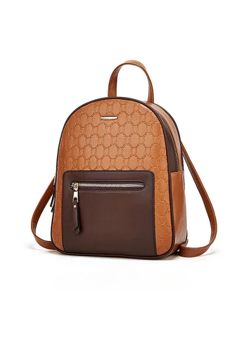 Zestaw plecaków Bonluo w kolorze czarno-wiśniowym wykonany z najwyższej jakości skóry ekologicznej (3 szt.)