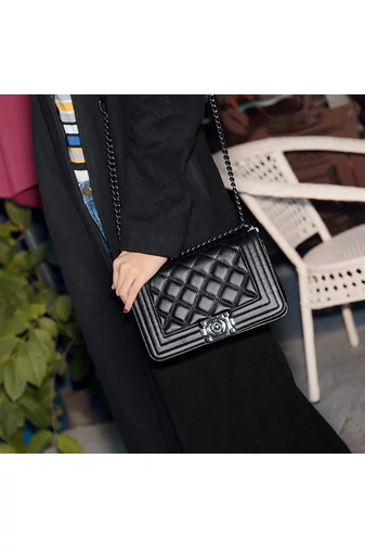 Bonluo Elegancka Czarna Torebka Na Ramię I Crossbody Ze Skóry Ekologicznej (15*23*10cm)