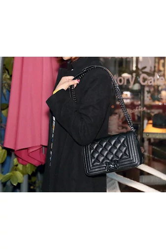 Bonluo Elegancka Czarna Torebka Na Ramię I Crossbody Ze Skóry Ekologicznej (15*23*10cm)