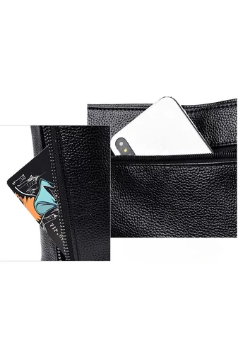  Torebka damska Bonluo fioletowa na ramię z ekologicznej skóry 20×21×10 cm