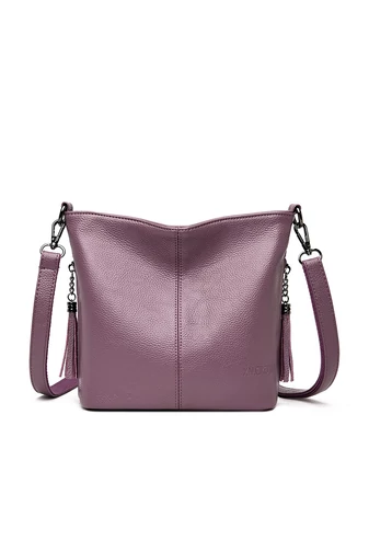  Torebka damska Bonluo fioletowa na ramię z ekologicznej skóry 20×21×10 cm