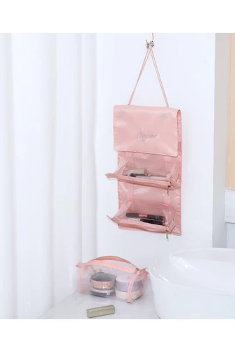 Kosmetyczka Bonluo 4 w 1, jasnozielona, składana/przenośna i wielofunkcyjna, wymiary 54,5 x 23 cm