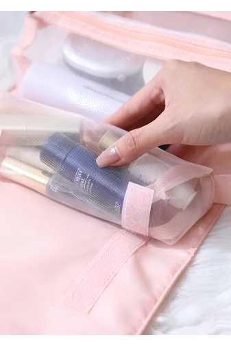 Kosmetyczka Bonluo 4 w 1, jasnozielona, składana/przenośna i wielofunkcyjna, wymiary 54,5 x 23 cm