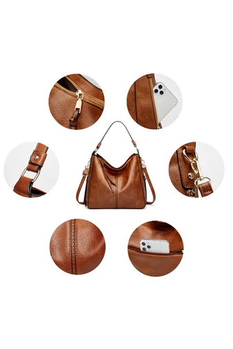  Zestaw torebek Bonluo ze skóry ekologicznej na ramię/przez ramię/do ręki (3 szt.)