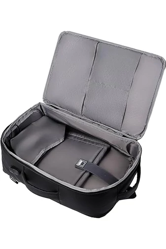 Plecak Bonluo szary w stylu walizki, wielofunkcyjny, z możliwością rozszerzenia, wymiary Wizzair 40*30*20 cm