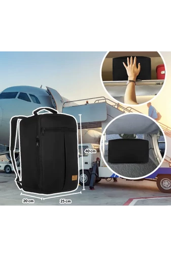 Plecak Bonluo czarny wodoodporny Wizz Air Ryanair 40×30×20 cm