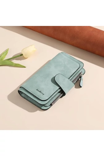  Wielofunkcyjny damski portfel Bonluo Blue z imitacji skóry, elegancki, wymiary 19*11*2,5 cm