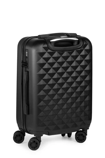 Walizka kabinowa Bonluo czarna, twarda, Wizz Air 55×35×22 cm, zdejmowane kółka