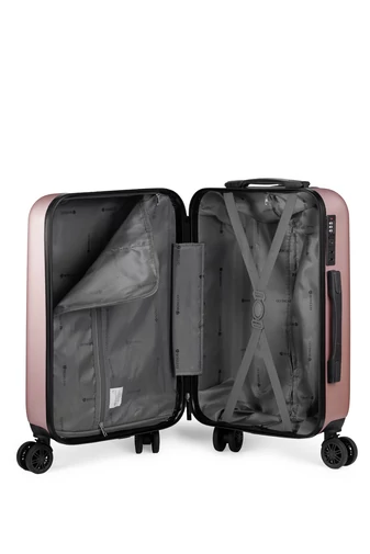 Walizka kabinowa Bonluo rosegold, twarda, Wizz Air 55*35*22 cm, zdejmowane kółka