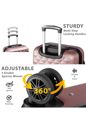 Walizka kabinowa Bonluo ciemnozielona Wizz Air Ryanair 40×30×20 cm twarda odpinane koła