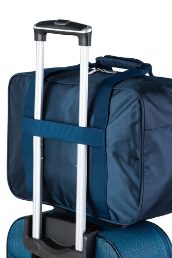  Ciemnoniebieska torba podróżna Wizz-Air (40×30×20), wodoodporna, z mocowaniem do walizki