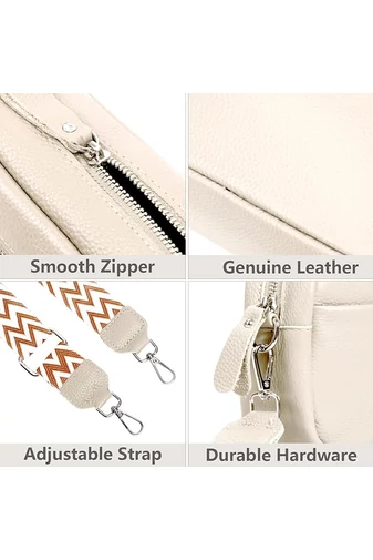  Torebka listonoszka Bonluo Beige z prawdziwej skóry, mała (15*20*7 cm)