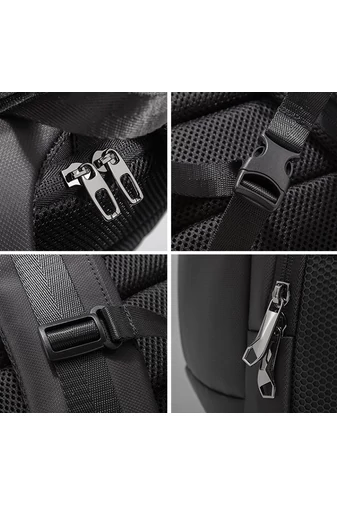  Wielofunkcyjny fosforyzujący czarny plecak Bonluo wykonany z wodoodpornego materiału z kodem bezpieczeństwa i gniazdem USB (rozmiar 47*31*21 cm)
