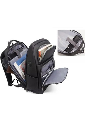  Wielofunkcyjny fosforyzujący czarny plecak Bonluo wykonany z wodoodpornego materiału z kodem bezpieczeństwa i gniazdem USB (rozmiar 47*31*21 cm)