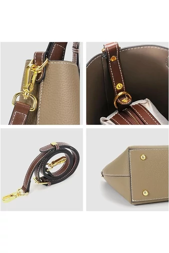  Torebka Bonluo w kolorze białym, wykonana z prawdziwej skóry, rozmiar (29*27*13 cm)