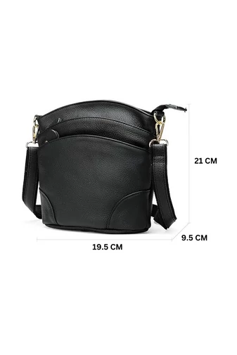  Bonluo Czarna skórzana torba na ramię 21*19,5*9,5 cm
