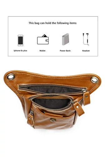  Torba Bonluo z czarnej, oryginalnej skóry, z możliwością dopięcia, rozmiar (17*12*3 cm)